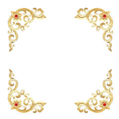 stucco pattern flower decorative isolated on the white background