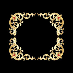 stucco pattern flower decorative isolated on the black background