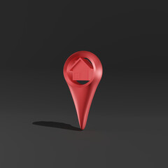3d illustration of location icon on black background