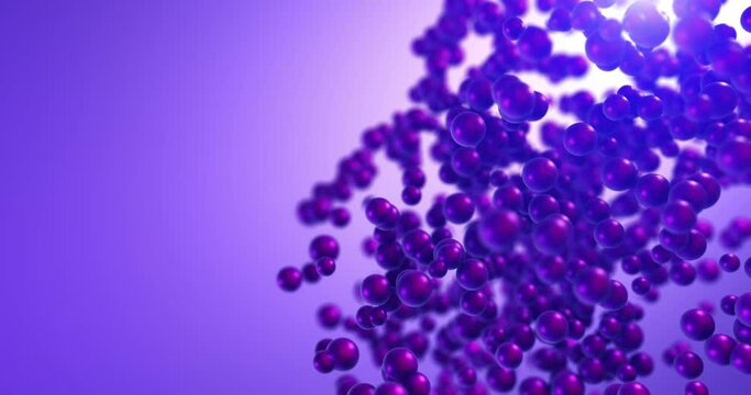 Shiny Metallic Balls With Bump Texture Slowly Moving In Space With Copy Space. Beautiful Abstract And Technology Related CG Animation.