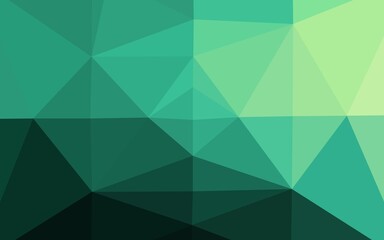 Fototapeta premium Light Green vector polygonal pattern. Shining illustration, which consist of triangles. Brand new design for your business.