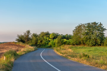 Fototapeta na wymiar Winding Road in Serbia. Curved road