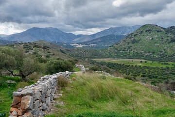 Fototapeta na wymiar A view of the hills near Skinias (Crete, Greece)