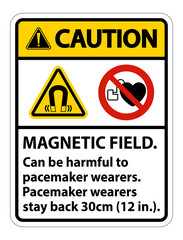 Caution Magnetic field can be harmful to pacemaker wearers.pacemaker wearers.stay back 30cm