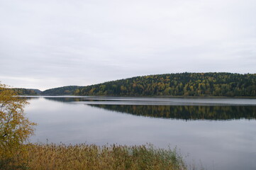 autumn landscape with lake