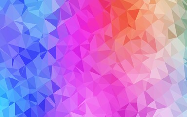 Light Multicolor, Rainbow vector triangle mosaic texture. Colorful illustration in Origami style with gradient.  Triangular pattern for your business design.