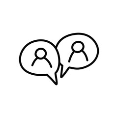 chat doodle icon, vector black line illustration