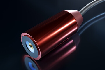 red magnetic charging cable for phones. 3d render.