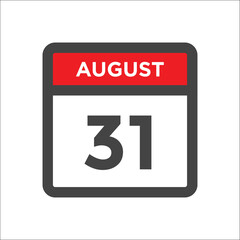 August 31 calendar icon with day of month