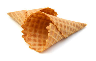 Wafer cups for ice-creamon white
