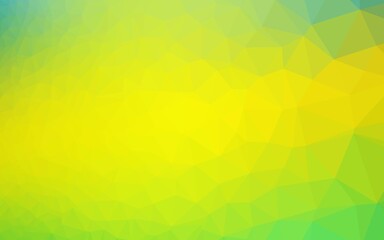 Light Green, Yellow vector shining triangular background. Geometric illustration in Origami style with gradient. Brand new design for your business.