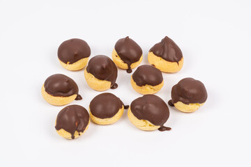 chocolate and nuts on white