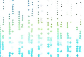 Light Blue, Yellow vector cover with beautiful snowflakes.