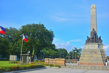 Jose Rizal statue monument at Rizal park in Manila, Philippines