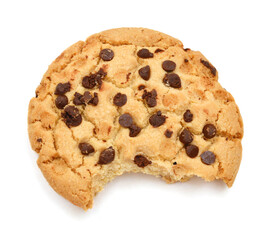 Chocolate Chip Cookie on White