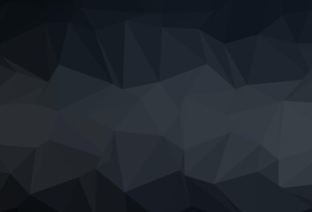 Dark Black vector polygon abstract backdrop.
