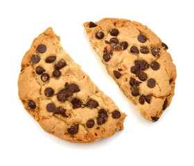 Chocolate Chip Cookie on White