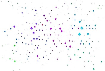 Light Multicolor, Rainbow vector template with poker symbols.