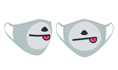 Vector graphic of masker. Perfect for masker design. with a koala emoji face mask illustration