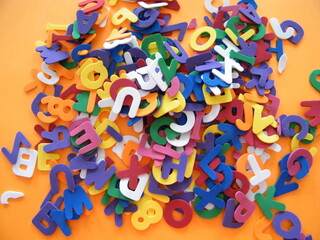 Multi Colored Letters and Numbers