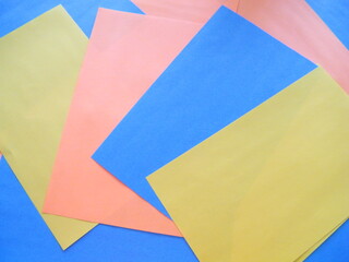 Yellow Blue Orange Colored Paper