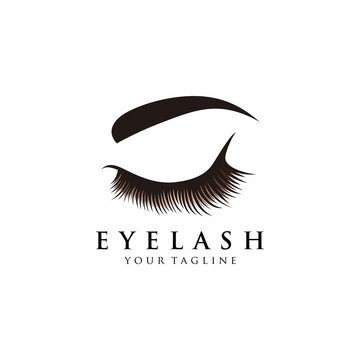Luxury eyelash glamour logo. Vector emblem for makeup or beauty salon, lash extensions maker.
