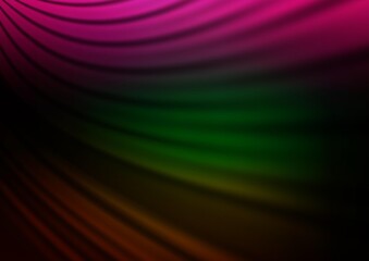 Dark Multicolor, Rainbow vector blur pattern. Modern geometrical abstract illustration with gradient. The template for backgrounds of cell phones.