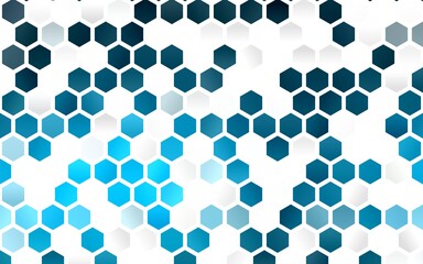 Light BLUE vector pattern with colorful hexagons. Glitter abstract illustration in hexagonal style. Pattern for ads, leaflets.