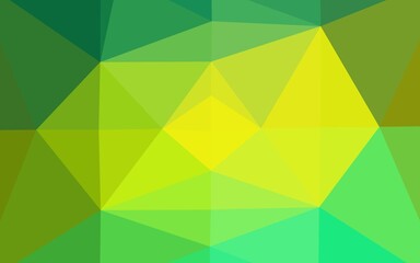 Light Green, Yellow vector abstract mosaic backdrop. Geometric illustration in Origami style with gradient. Elegant pattern for a brand book.