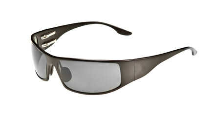 Cool black sunglasses shot on a white background.