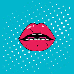 Woman lips pop art