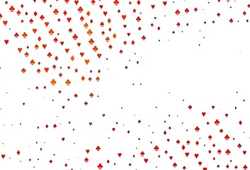 Light Orange vector texture with playing cards.