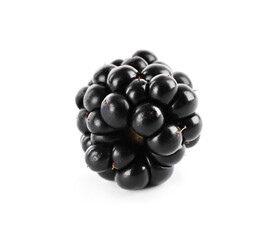 Beautiful tasty ripe blackberry on white background