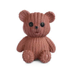 Adorable brown toy bear isolated on white