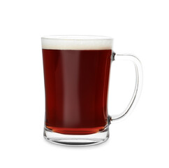 Mug of delicious kvass isolated on white