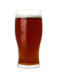 Glass of delicious kvass isolated on white