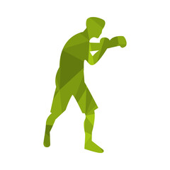 athletic man practicing boxing sport silhouette