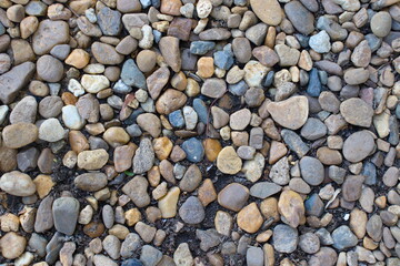 Colorful pebbles on the ground