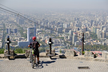 Chile Santiago - Panoramic view from San Cristobal Hill