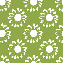 Hand drawn geometric flowers wallpaper. Seamless botanic pattern.