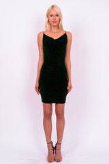 Portrait of young beautiful blonde woman as fashion model