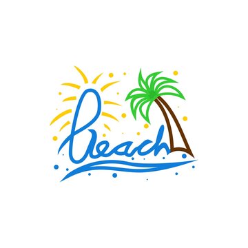 Beach. Typography and Lettering vector design