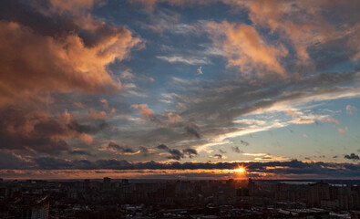 sunset over the city
