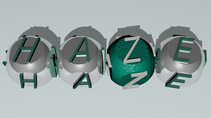 crosswords of haze arranged by cubic letters on a mirror floor, concept meaning and presentation. fog and background