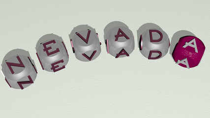 combination of nevada built by cubic letters from the top perspective, excellent for the concept presentation. vegas and las - obrazy, fototapety, plakaty