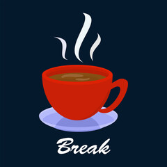 coffee cup vector logo with a dark background