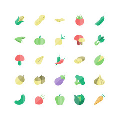 Vegetable icon set vector flat for website, mobile app, presentation, social media. Suitable for user interface and user experience.