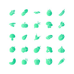 Vegetable icon set vector gradient for website, mobile app, presentation, social media. Suitable for user interface and user experience.