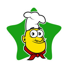 Funny chef cartoon illustrartion vector