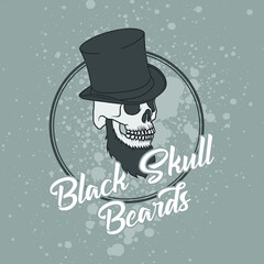 Skull beards with pat illustration vector
